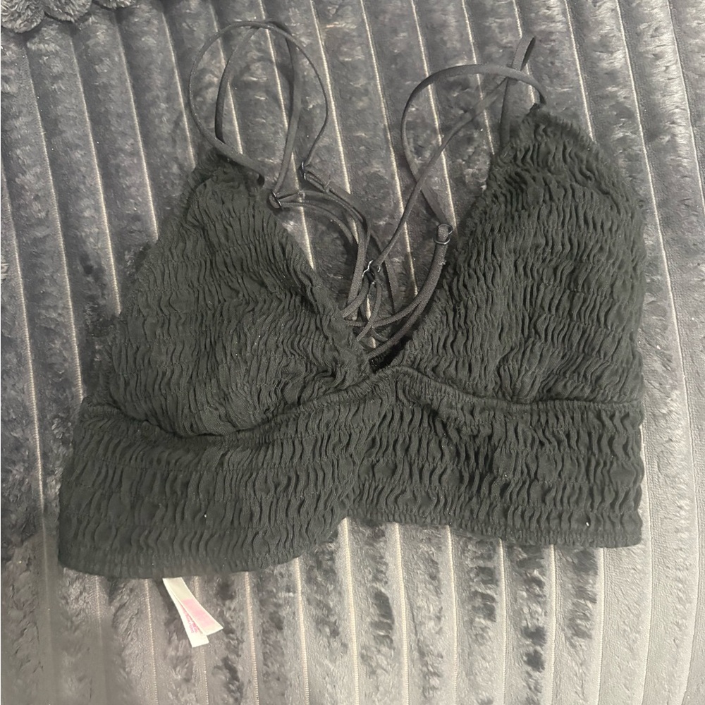 PINK Victoria's Secret Black Textured Bralette